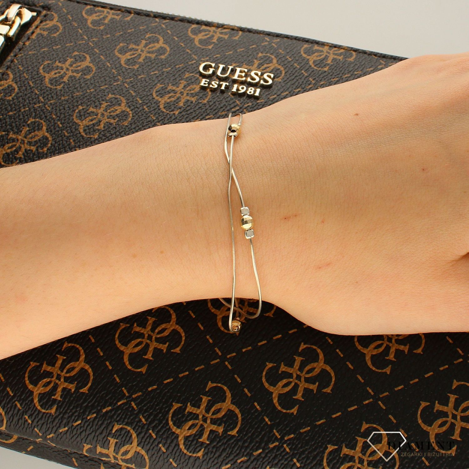 Srebrna bransoletka 'Podwójna żmijka' DIA-BRA-5624-925. Srebrna bransoletka żmijka. Srebrna bransoletka linka. Srebrna bransoletka z kuleczkami. Srebrna damska bransoletka. Bransoletka srebrna idealna na .jpg