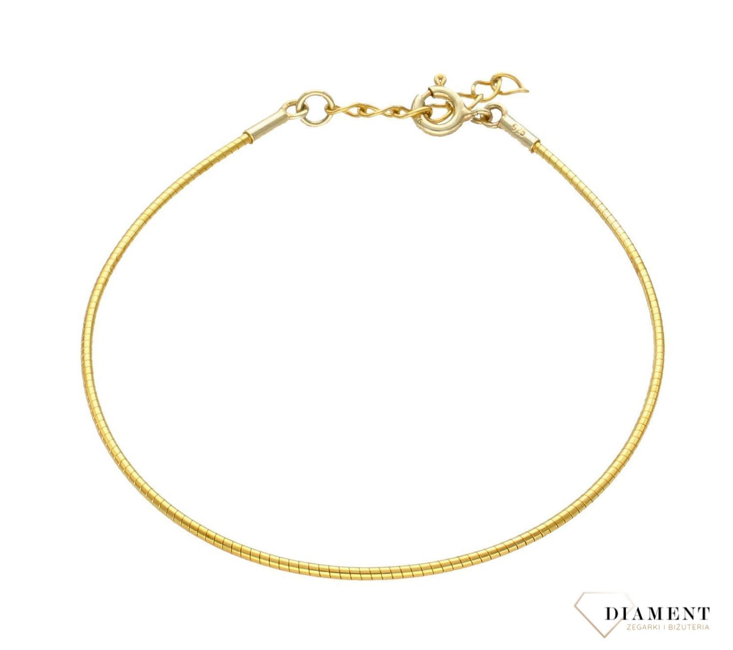 Srebrna bransoletka pozłacana gładka DIA-BRA-5626-925. Srebrna bransoletka żmijka. Srebrna bransoletka linka. Srebrna bransoletka pozłacana. Srebrna damska bransoletka. Bransoletka srebrna idealna na prezen (1).jpg