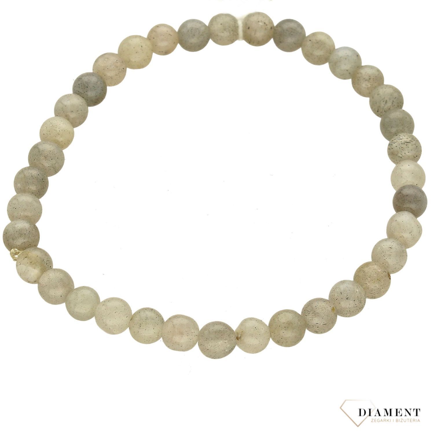 Bransoletka z koralików Kwarc Szary DIA-BRA-5633-INNE. Bransoletka delikatna na gumce. Bransoletka z kamieniem naturalnym. Bransoletka Kwarc Szary. Bransoletka w szarym kolorze (1).jpg