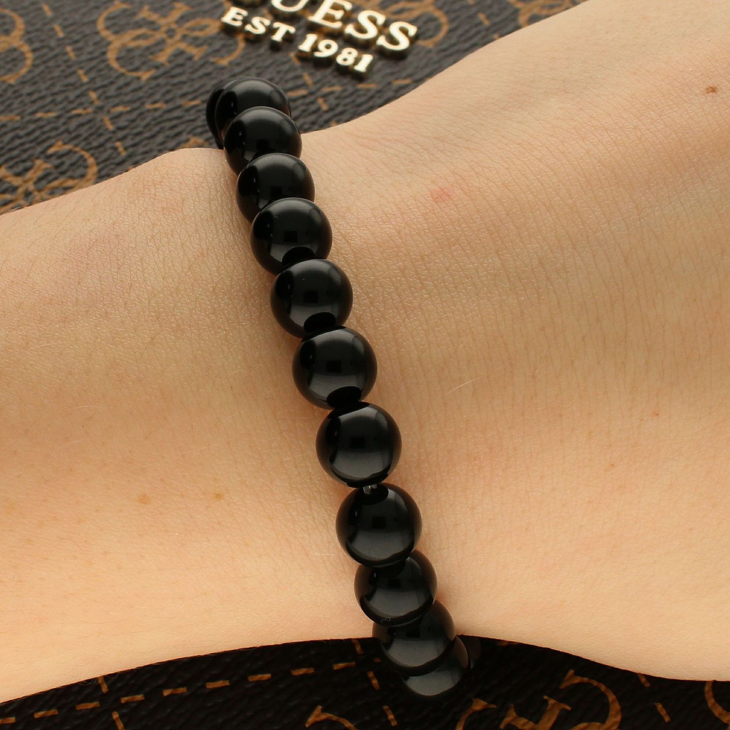 Bransoletka damska koraliki Okrągłe Onyksy DIA-BRA-5634-INNE. Bransoletka czarna. Bransoletka z koralików. Bransoletka z kamienia naturalnego Onyks (2).jpg