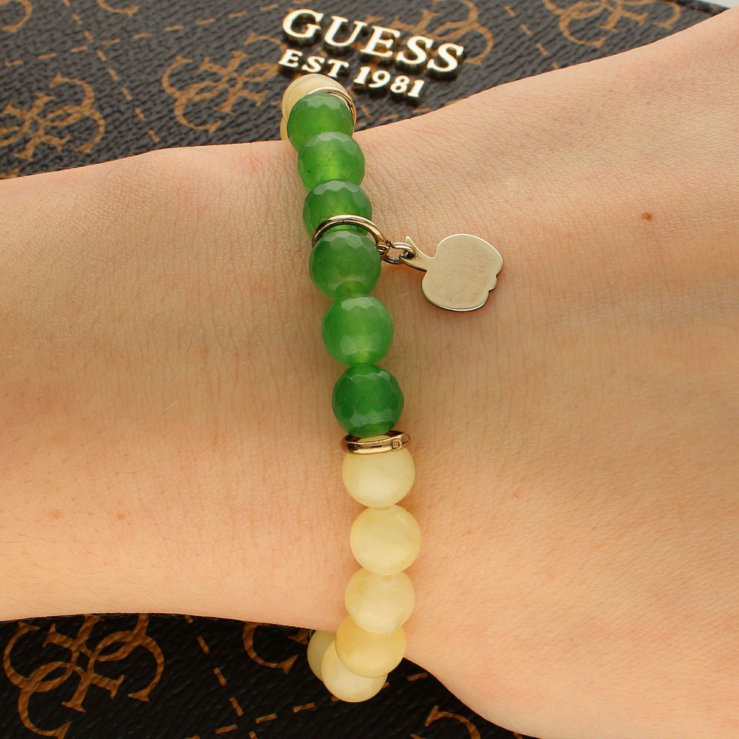 Bransoletka koraliki z kamieniem Jadeit DIA-BRA-5640-INNE. Bransoletka z kamieniem naturalnym. Bransoletka z kamieniem Jadeit. B (1).jpg