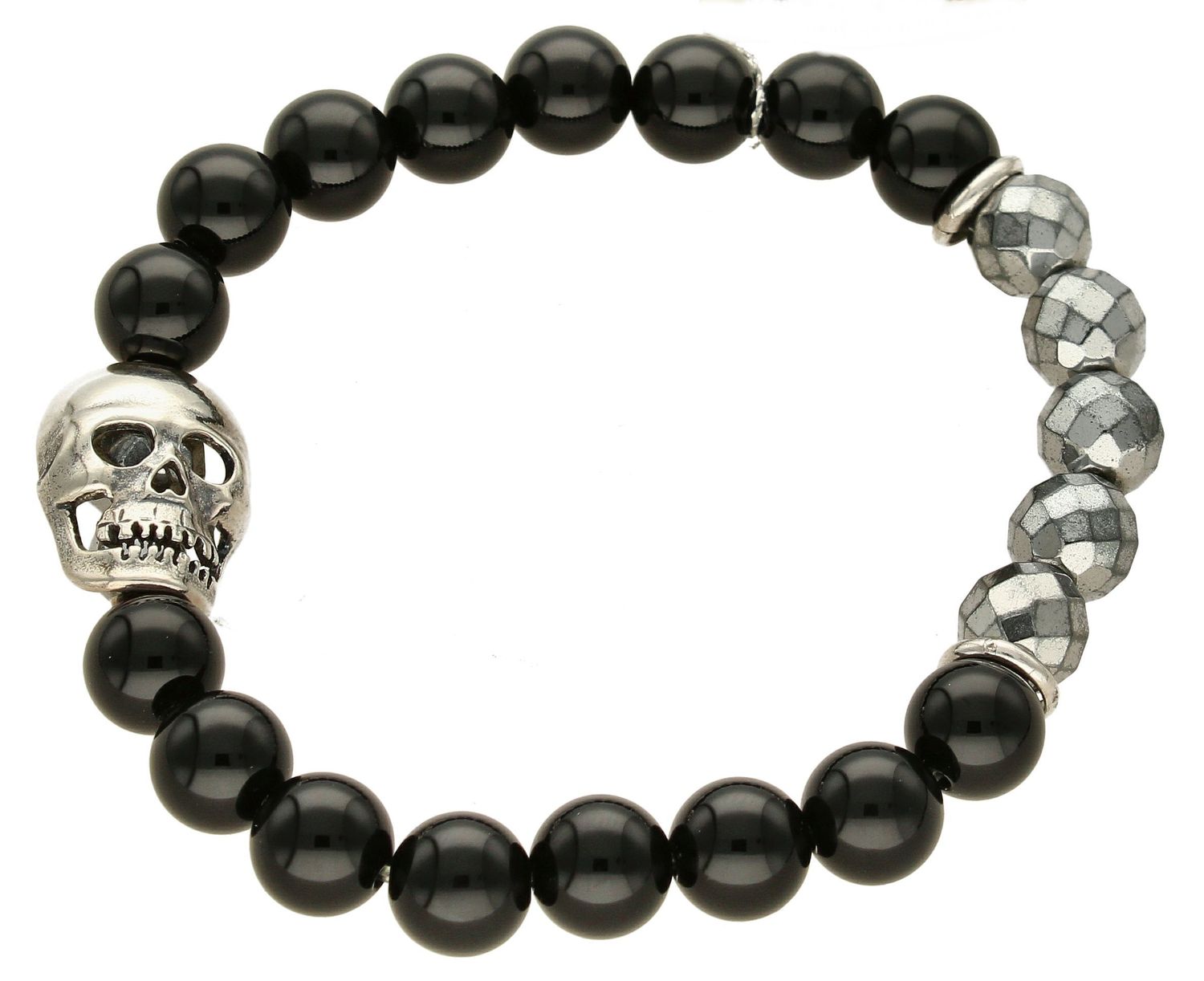 Bransoletka damska z Onyksem i Hematytem DIA-BRA-5647-INNE. Bransoletka z kamieniami. Bransoletka koraliki w ciemnym kolorze. Br (1).jpg