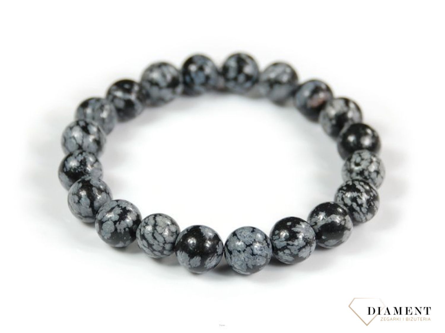 Bransoletka na gumce Obsydian DIA-BRA-5649-INNE.jpg