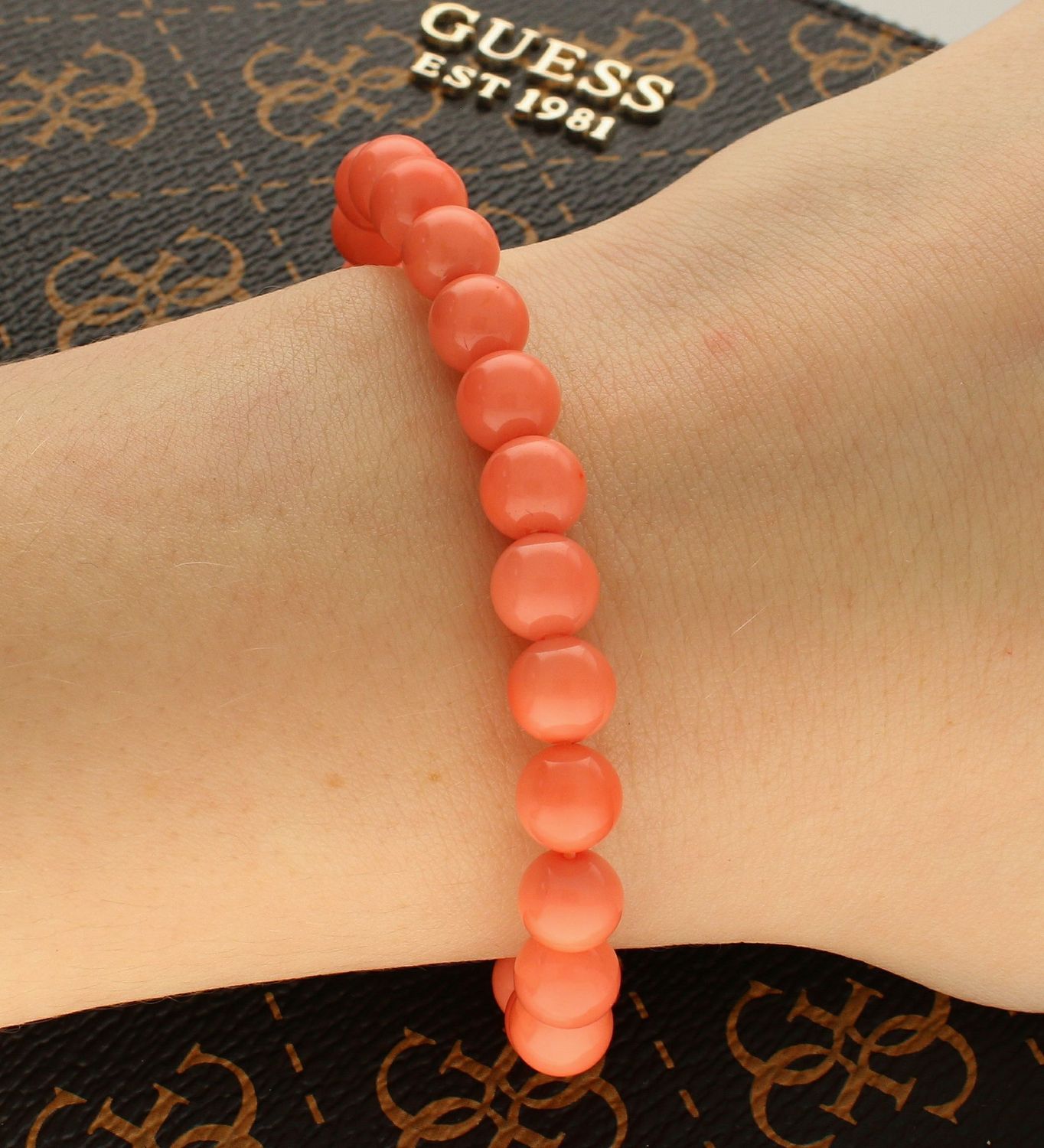 Bransoletka damska koraliki Koral DIA-BRA-5660-INNE. Bransoletka z kamienia naturalnego. Bransoletka z koralem. Bransoletka na gumce. Bransoletka damska. Bransoletka na każdą okazję.  (2).jpg