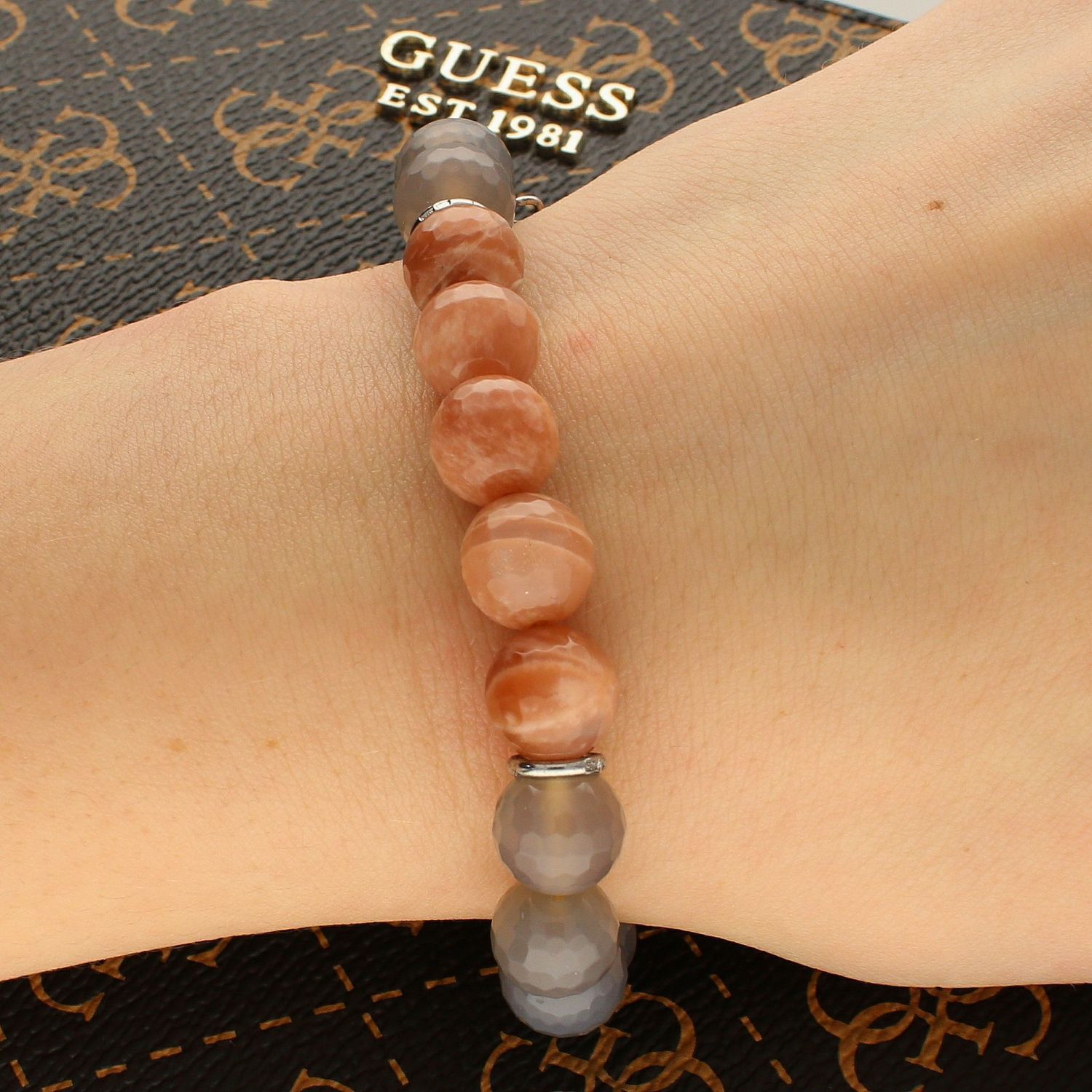 Bransoletka damska koraliki z kamieniem Jadeit DIA-BRA-5663-INNE. Bransoletka z kamieniem Jadeit. Bransoletka z kamieniem naturalnym. Bransoletka koraliki. Oryginalny  pomysł na prezent dla kobiety (1).jpg