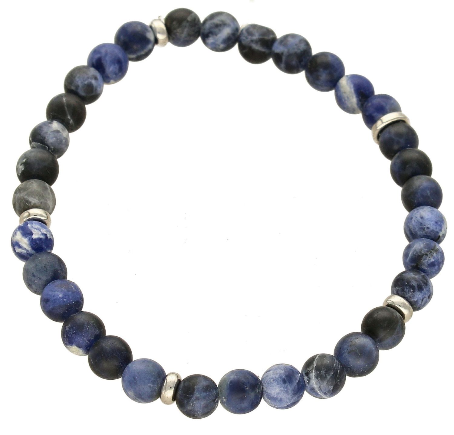 Bransoletka koraliki z kamieniem naturalnym Agat DIA-BRA-5668-INNE. Bransoletka damska na gumce. Bransoletka damska z kamieniem naturalnym. Bransoletka z Agatem. Bransoletka koraliki niebieska (1).jpg