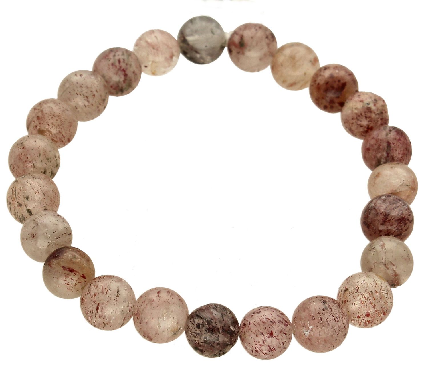 Bransoletka damska koraliki Kwarc z chlorytem DIA-BRA-5670-INNE. Bransoletka z kamieniami naturalnymi. Bransoletka Kwarc z chlorytem. Bransoletka damska z koralików (1).jpg