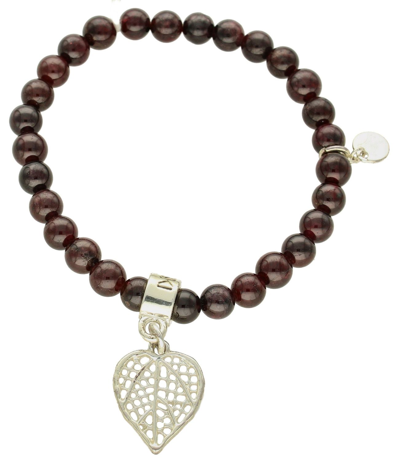 Bransoletka damska na gumce ciemne koraliki z listkiem DIA-BRA-5731-INNE. Bransoletka na gumce to biżuteria cechująca się oryginalnością i wygodą, która zachwyci każdą kobietę. Oryginalny  pomysł na prezent (1).jpg