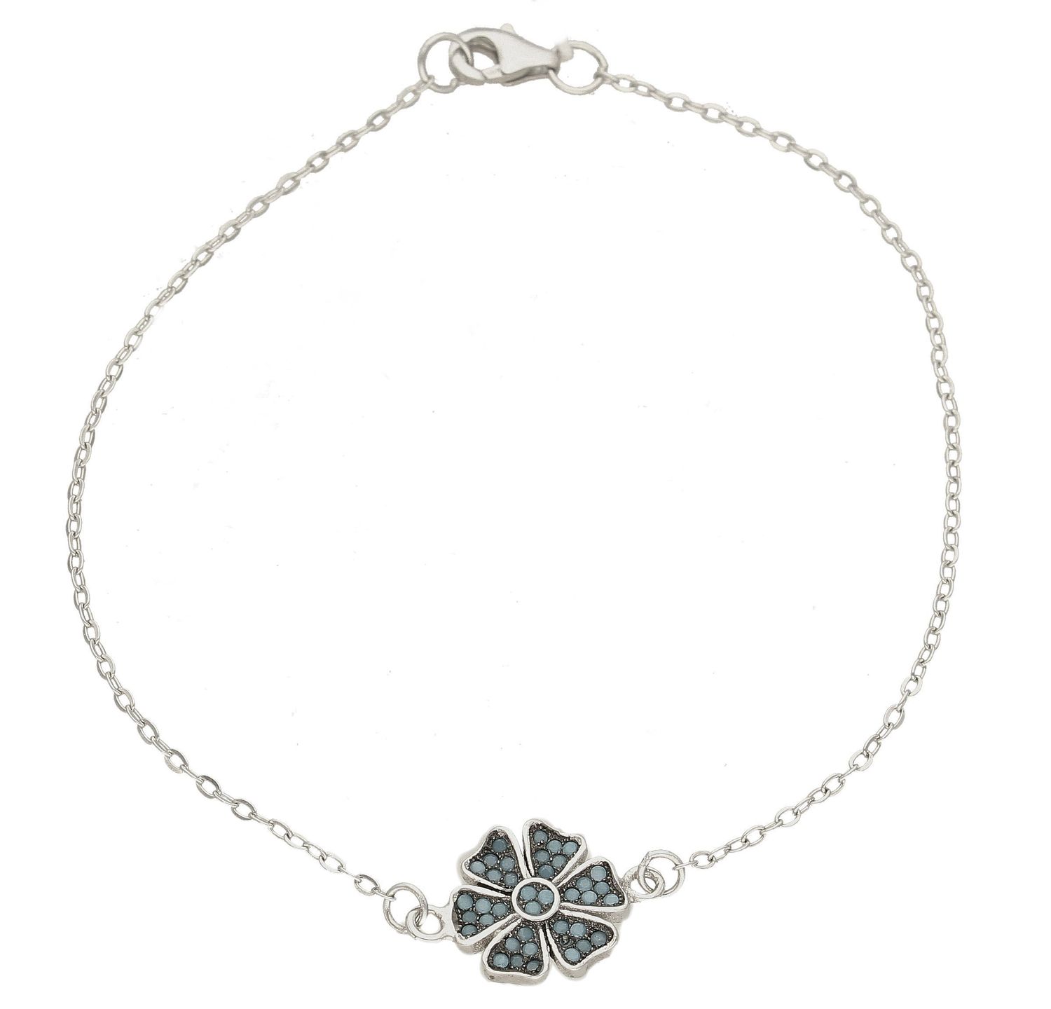 Bransoletka damska srebrna 925 z niezapominajką DIA-BRA-5767-925.jpg