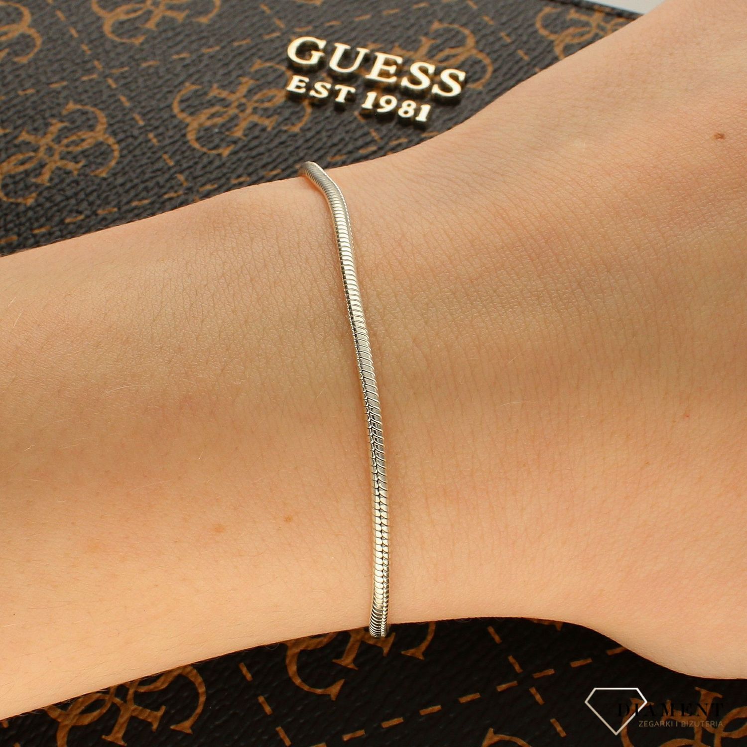 Bransoletka damska srebrna linka 3mm szerokości 925 DIA-BRA-5770-925.jpg