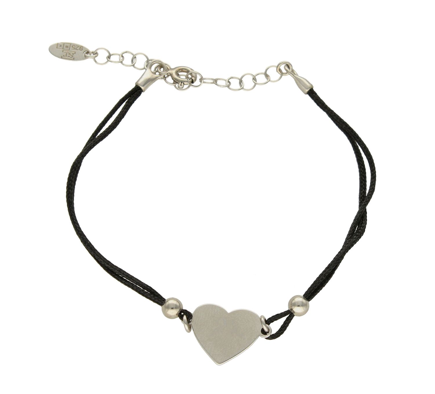 Bransoletka damska srebrna na sznureczku serduszko DIA-BRA-60306BLACK-925. Biżuteria ta będzie wspaniałym upominkiem dla każdej osoby. Bransoletka na sznureczku doskonale dopełni codzienną stylizację. Biżuteria wykonana z na.jpg