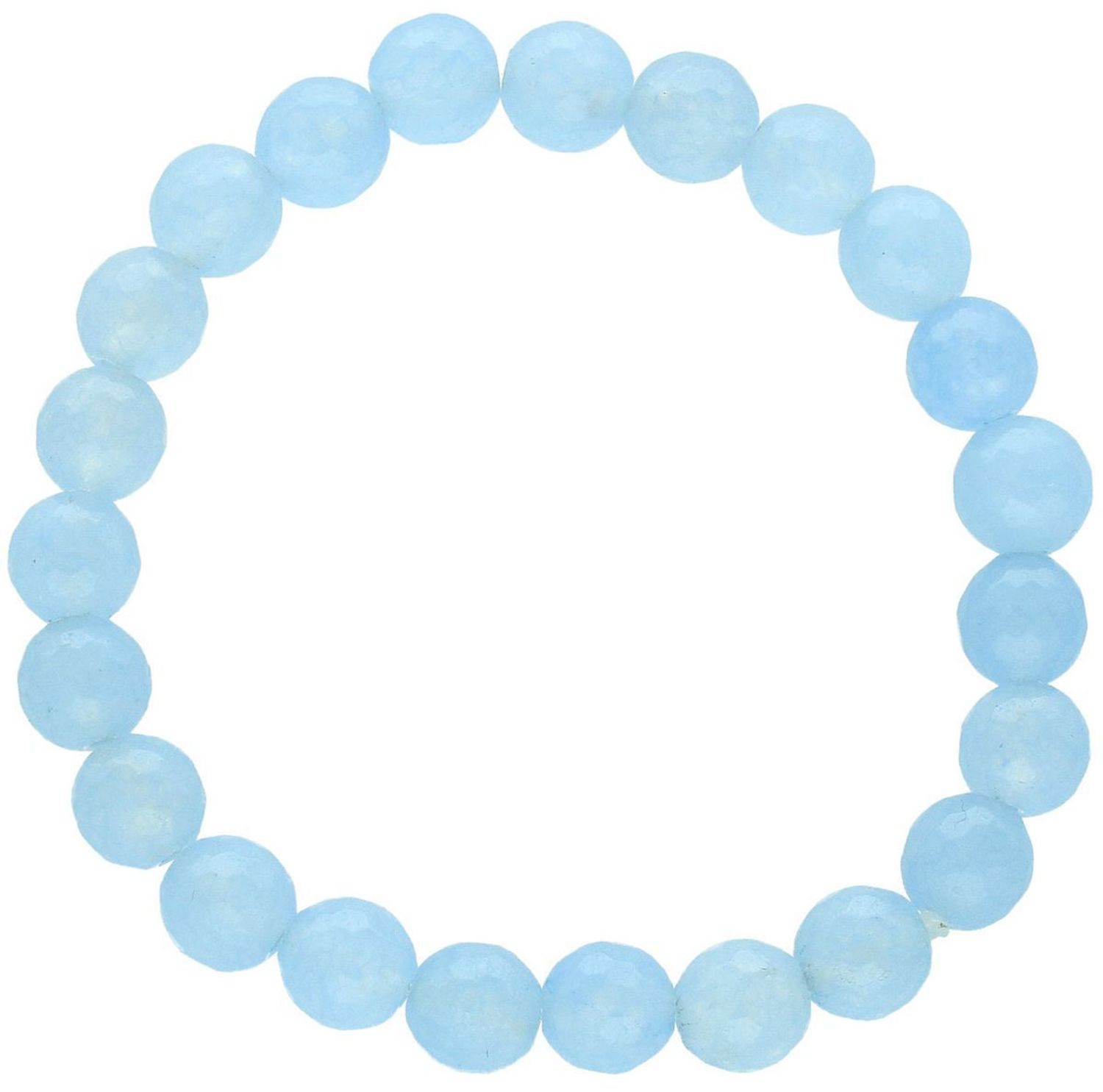 Bransoletka z błękitnych fasetkowanych kamieni syntetycznych 8 mm. Model DIA-BRA-6128-INNE, długość 18,5 cm, obwód wewnętrzny 15 cm. Stylowa i kobieca.1.jpg