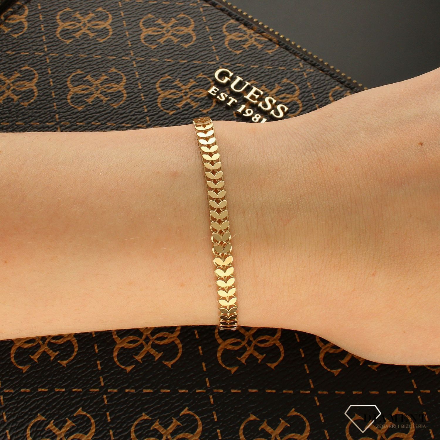 Złota bransoletka przepiękna łączone listki DIA-BRA-6192-585. Bransoletka damska złota. Złota bransoletka nowoczesna. Złota bransoletka listki. Złota bransoletka elegancka. Złota bransoletka nowość. Ideal (1).jpg