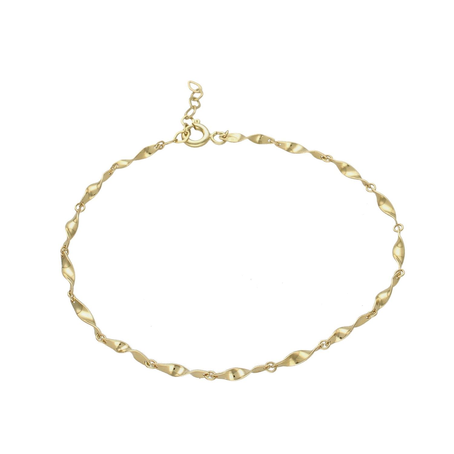 Złota bransoletka 585 o pofalowanej powierzchni DIA-BRA-6203-585. Złota bransoletka damska. Złota bransoletka elegancka. Złota bransoletka łańcuszek. Złota bransoletka ozdobna. Złota bransoletka klasycz.jpg