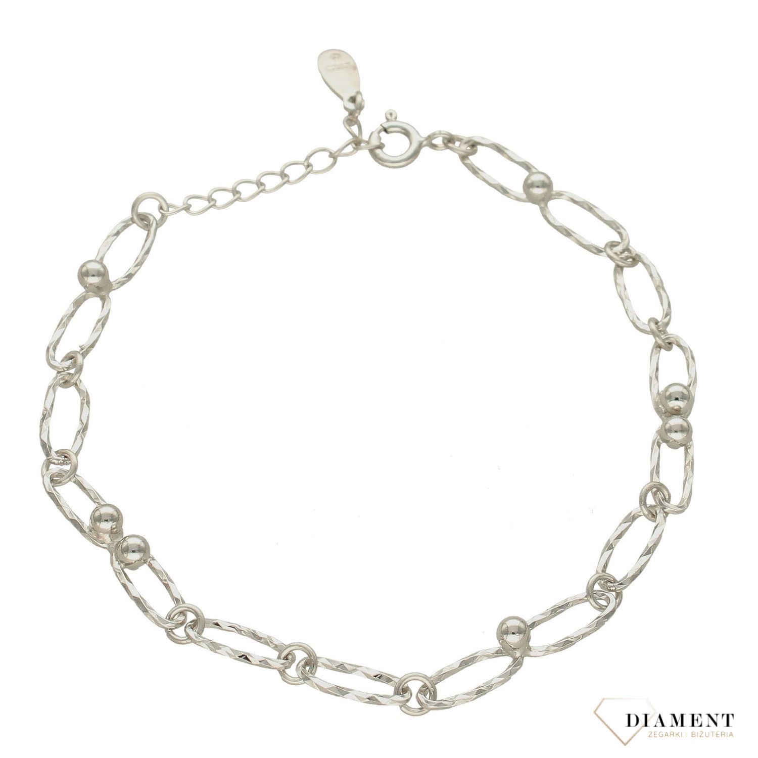 Srebrna bransoletka połyskujące spinacze DIA-BRA-6272-925. Srebrna bransoletka. Bransoletka z dużych oczek. Bransoletka srebrna połyskująca. Bransoletka srebrna spinacze. Bransoletka srebrna idealna na prez (1).jpg