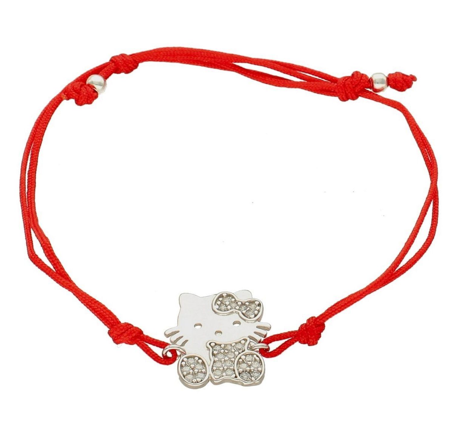 Srebrna bransoletka na czerwonym sznurku z zawieszką Hello Kitty DIA-BRA-6286-925. Bransoletka na sznurku. Bransoletka zaciągana. Bransoletka regulowana. Bransoletka dla dziewczynki. Brans.jpg