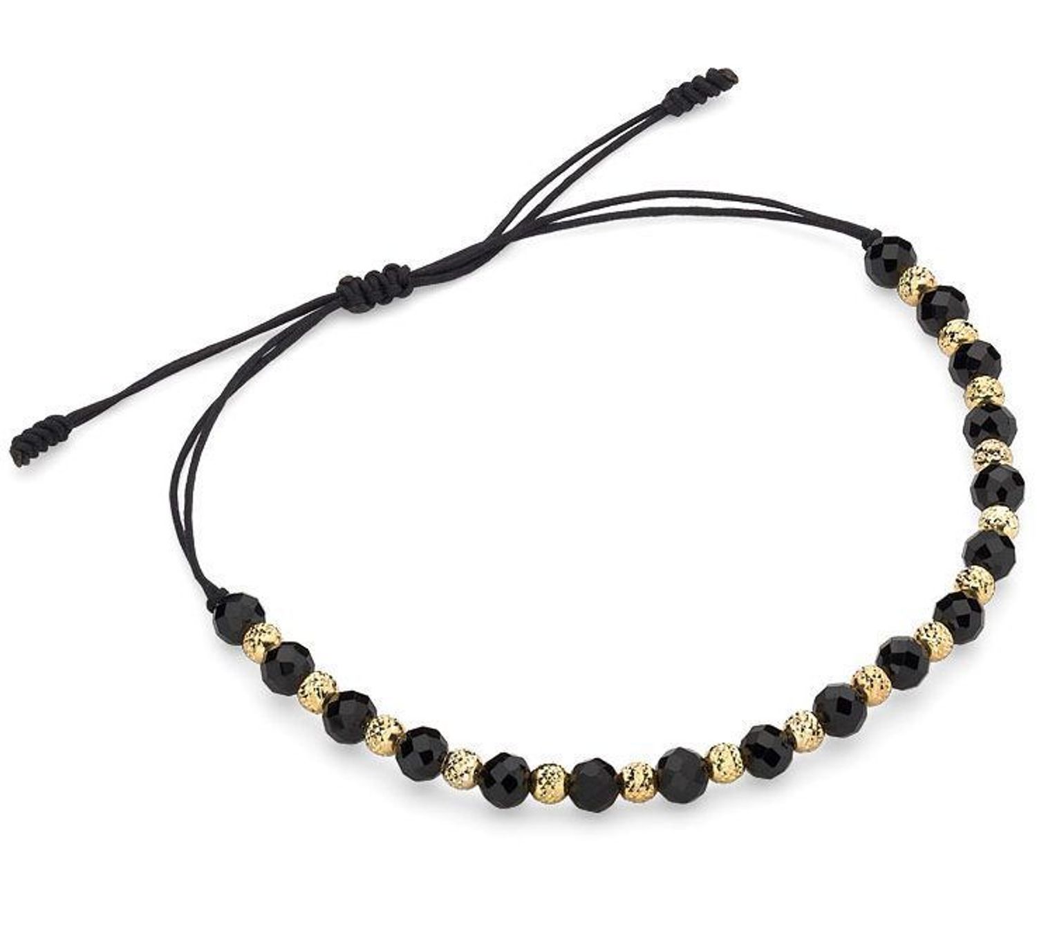 Bransoletka złota na sznureczku z kamieniem naturalnym Spinel DIA-BRA-6429-585.jpg