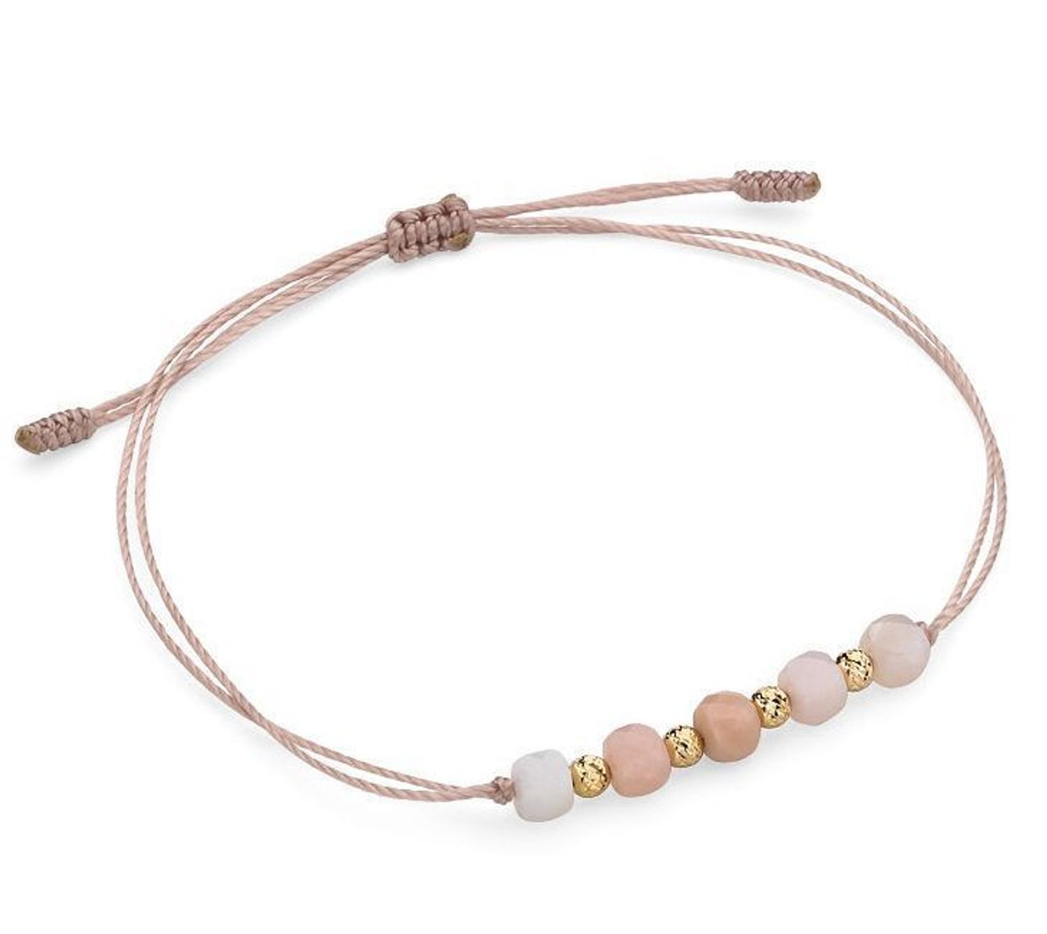 Bransoletka złota na sznureczku z kamieniem naturalnym Pink Opal DIA-BRA-6434-585.jpg