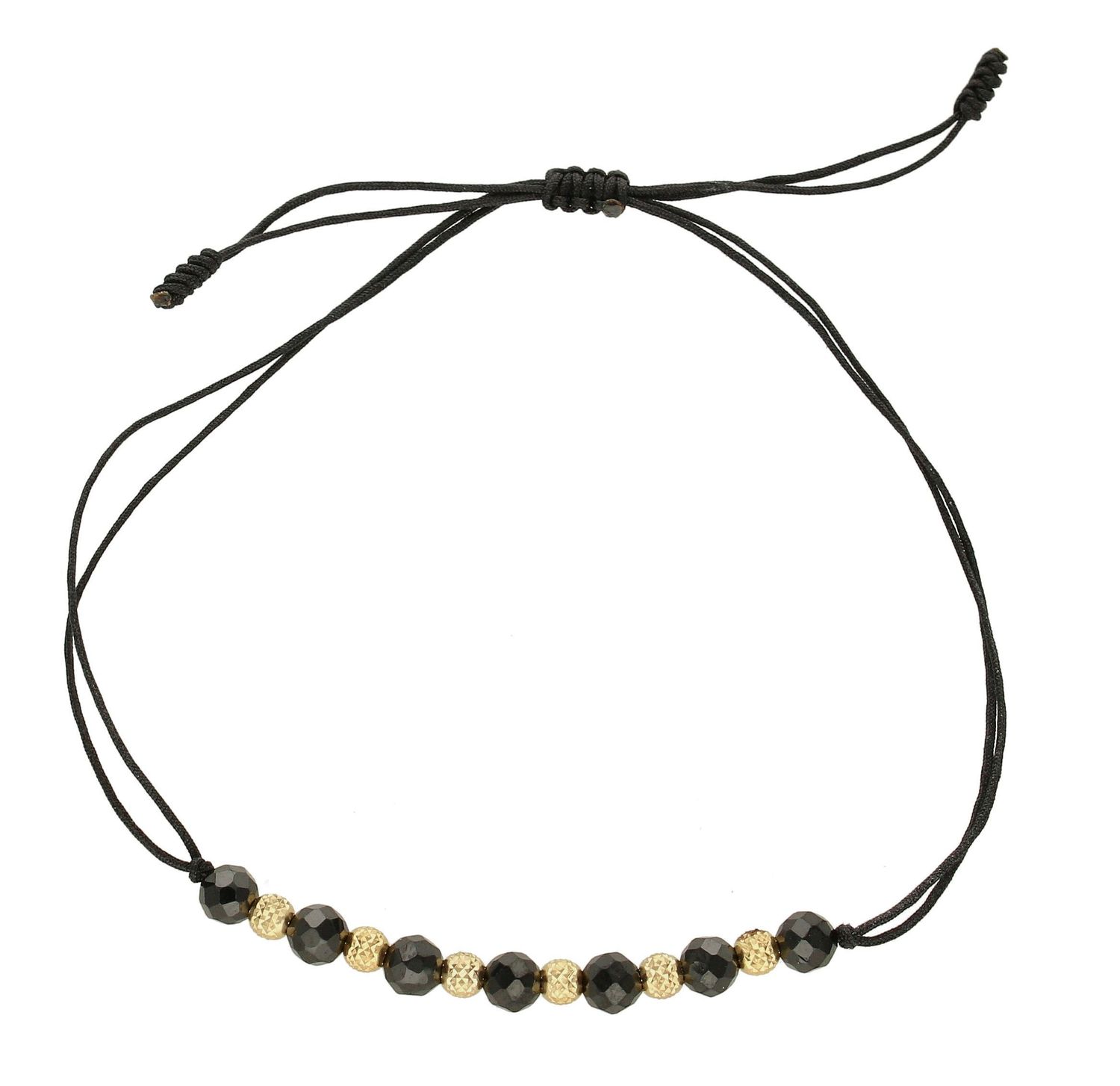 Bransoletka złota na sznureczku z kamieniem naturalnym Spinel DIA-BRA-6456-585. Bransoletka ze spinelem. Bransoletka złota na sznurku. Bransoletka złota z kamieniem natural na prezent..jpg