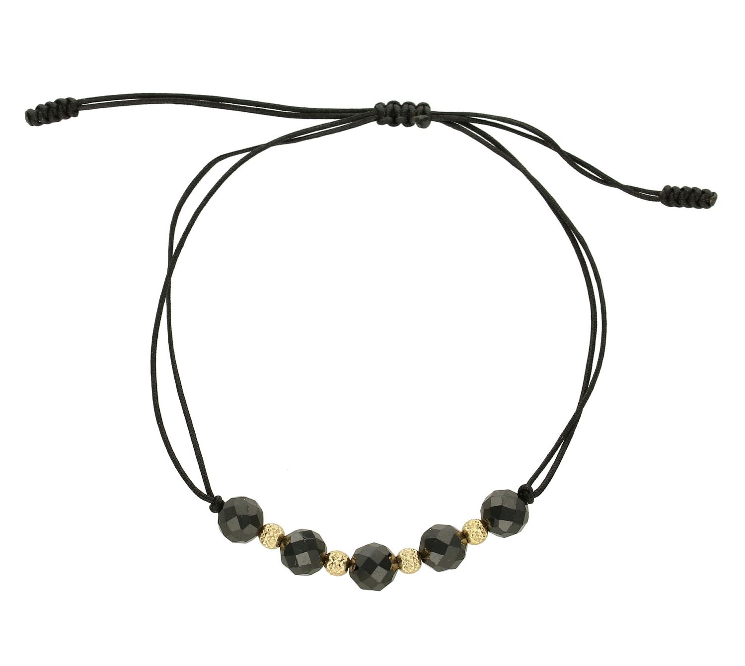 Bransoletka złota na sznureczku z kamieniem naturalnym Spinel DIA-BRA-6457-585.jpg