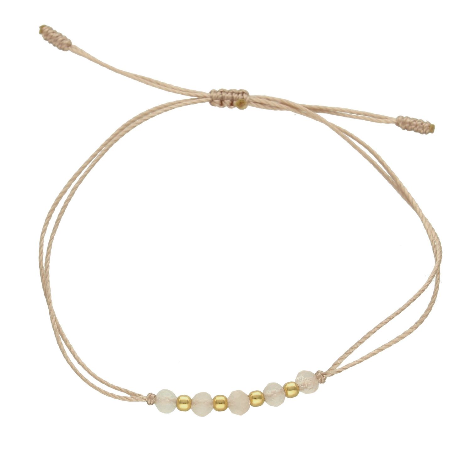 Bransoletka na sznureczku ze złotem i Kwarcem różowym DIA-BRA-6459-585.jpg