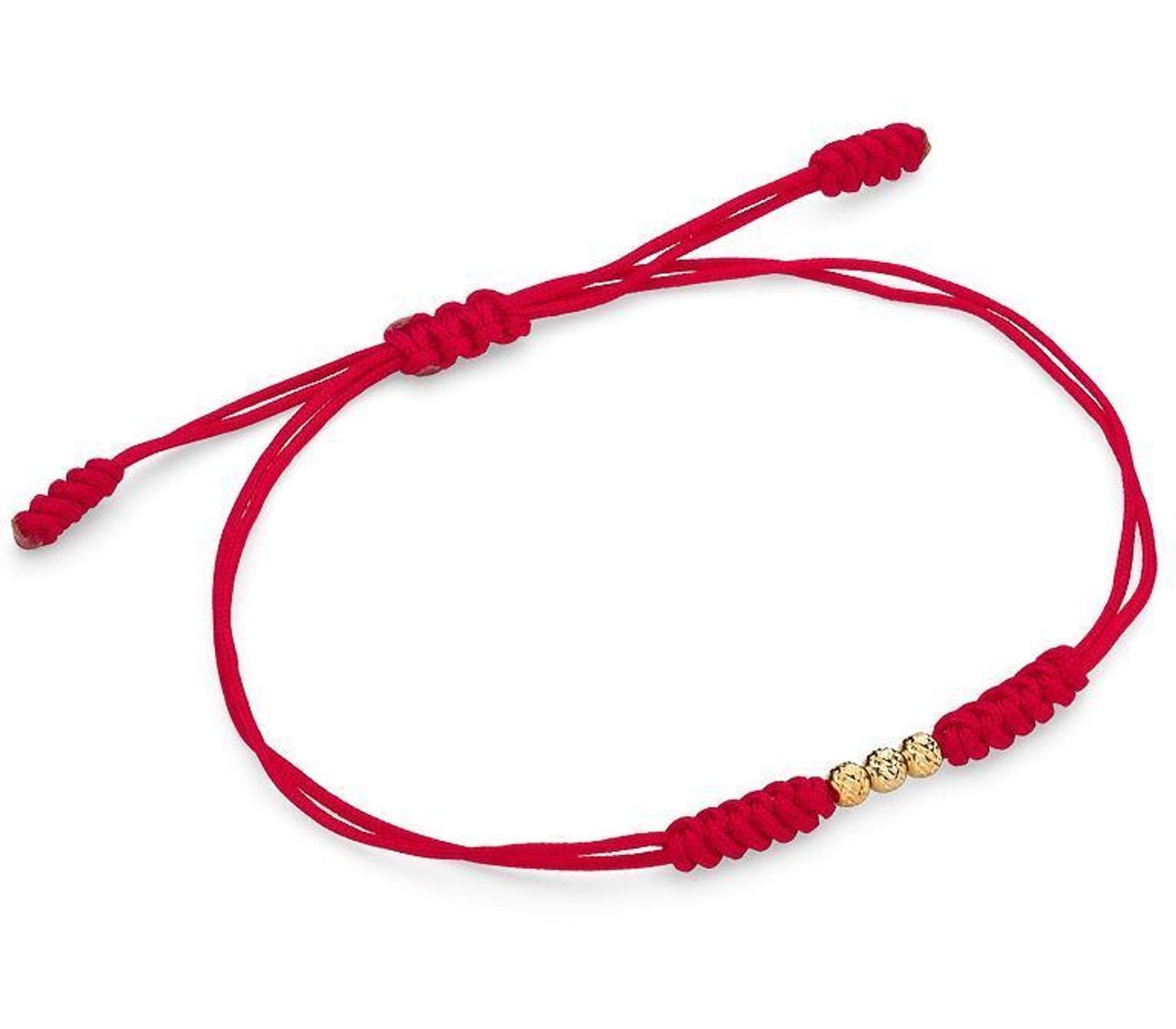 Bransoletka na czerwonym sznureczku z kulkami złota DIA-BRA-6466-585.jpg