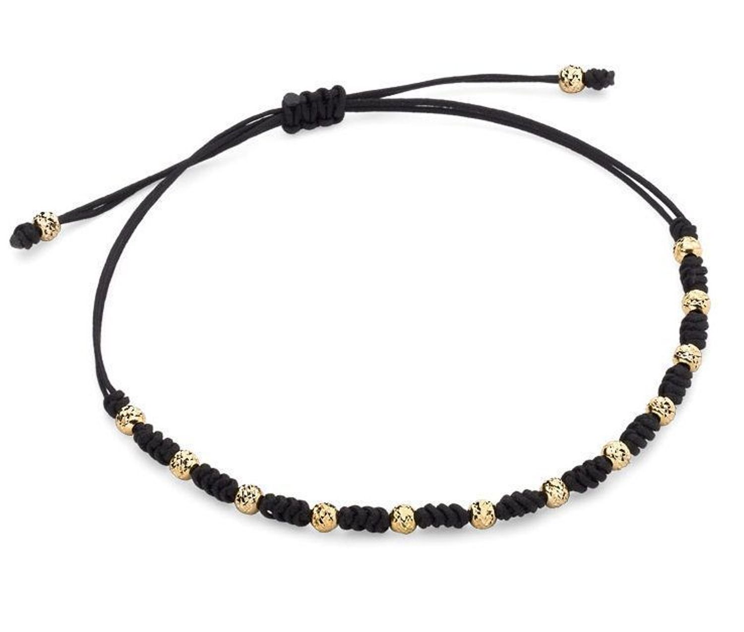 Bransoletka na sznureczku ze złotymi kuleczkami 585  DIA-BRA-6473-585.jpg