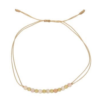 Bransoletka złota na sznureczku z kamieniem naturalnym Pink Opal DIA-BRA-6476-585.Bransoletka z opalem. Bransoletka złota na sznurku. Bransoletka złota z kamieniem naturalnym. Bransoletka złota damska idealna na prezent.jpg