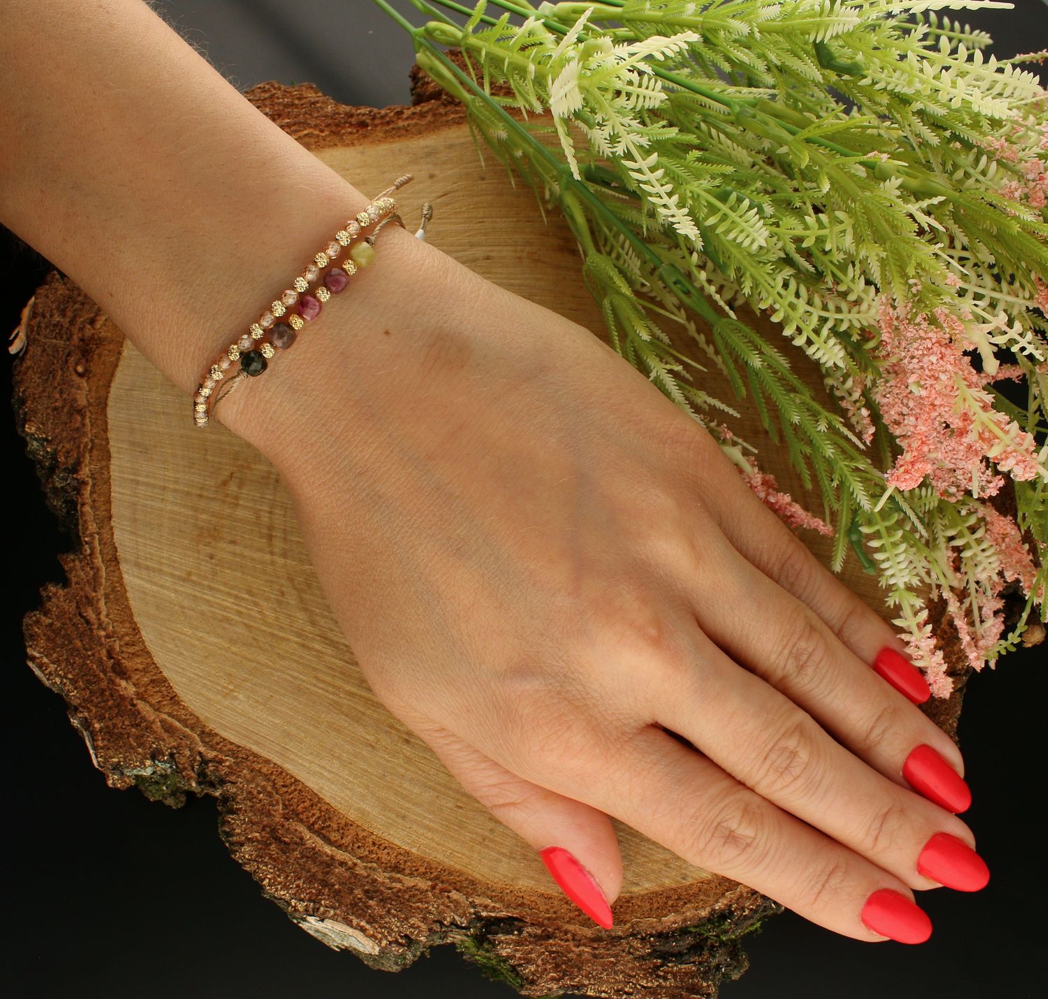 Bransoletka na sznureczku ze złotem i Topazem DIA-BRA-6480-585. Bransoletka z topazem. Bransoletka złota na sznurku. Bransoletka złota z kamieniem naturalnym. Bransoletka złota damska idealna na preze.jpg