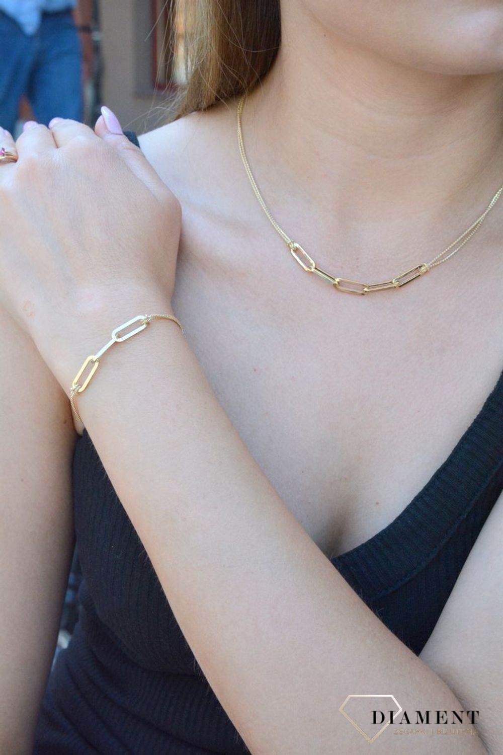 Bransoletka złota 585 linka z podłużnymi oczkami DIA-BRA-6528-585. Bransoletka damska linka. Bransoletka złota żmijka. Bransoletka żmijka z ozdobnymi oczkami. Bransoletka na ozdobnym łańcuszku z podłużnymi oczkami. Bransoletka.jpg