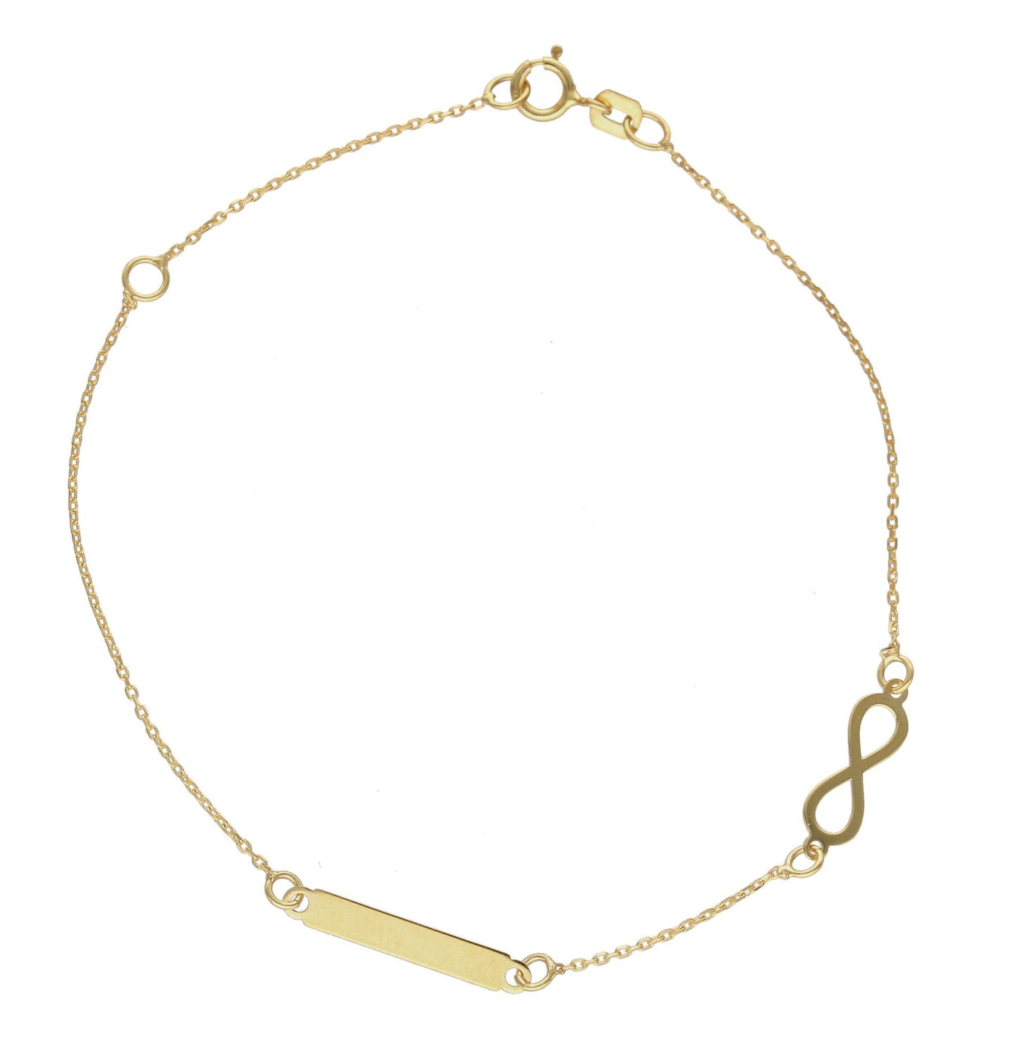 Bransoletka złota 333 celebrytka ze znakiem nieskończoności DIA-BRA-6534-585.  Bransoletka damska złota. Bransoletka klasyczna złota. Bransoletka złota celebrytka. Złota bransoletka ze znakiem nieskończoności. Złota bransole (3).jpg