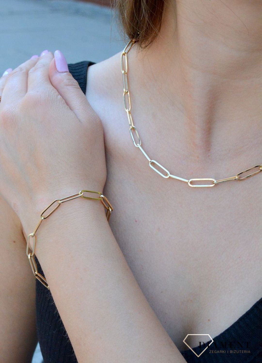 Bransoletka złota 585 podłużne łączone oczka DIA-BRA-6538-585. Bransoletka damska złota. Bransoletka klasyczna złota. Bransoletka złota elegancka. Złota bransoletka duże oczka. Złota bransoletka na każdą okazję. Idealna złota  (1).jpg