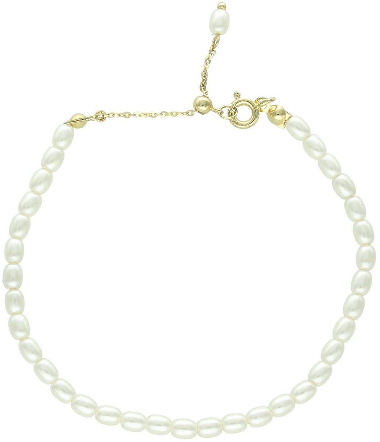 Elegancka bransoletka srebrna pozłacana z naturalnymi perłami, próba 925. Długość 15,5 cm z możliwością przedłużenia do 18 cm. Waga 2,40 g. Zapięcie na karabińczyk.1.jpg