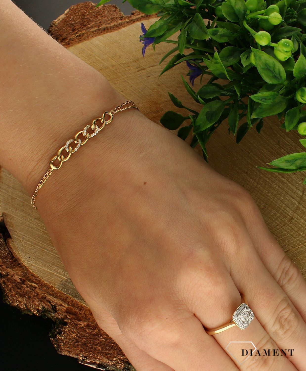 .Bransoletka pozłacana damska celebrytka DIA-BRA-6575-925. Bransoletka srebrna damska. Bransoletka srebrna pozłacana. Bransoletka celebrytka srebrna. Bransoletka damska. Bransoletka celebrytka na każdą okazję (3).jpg