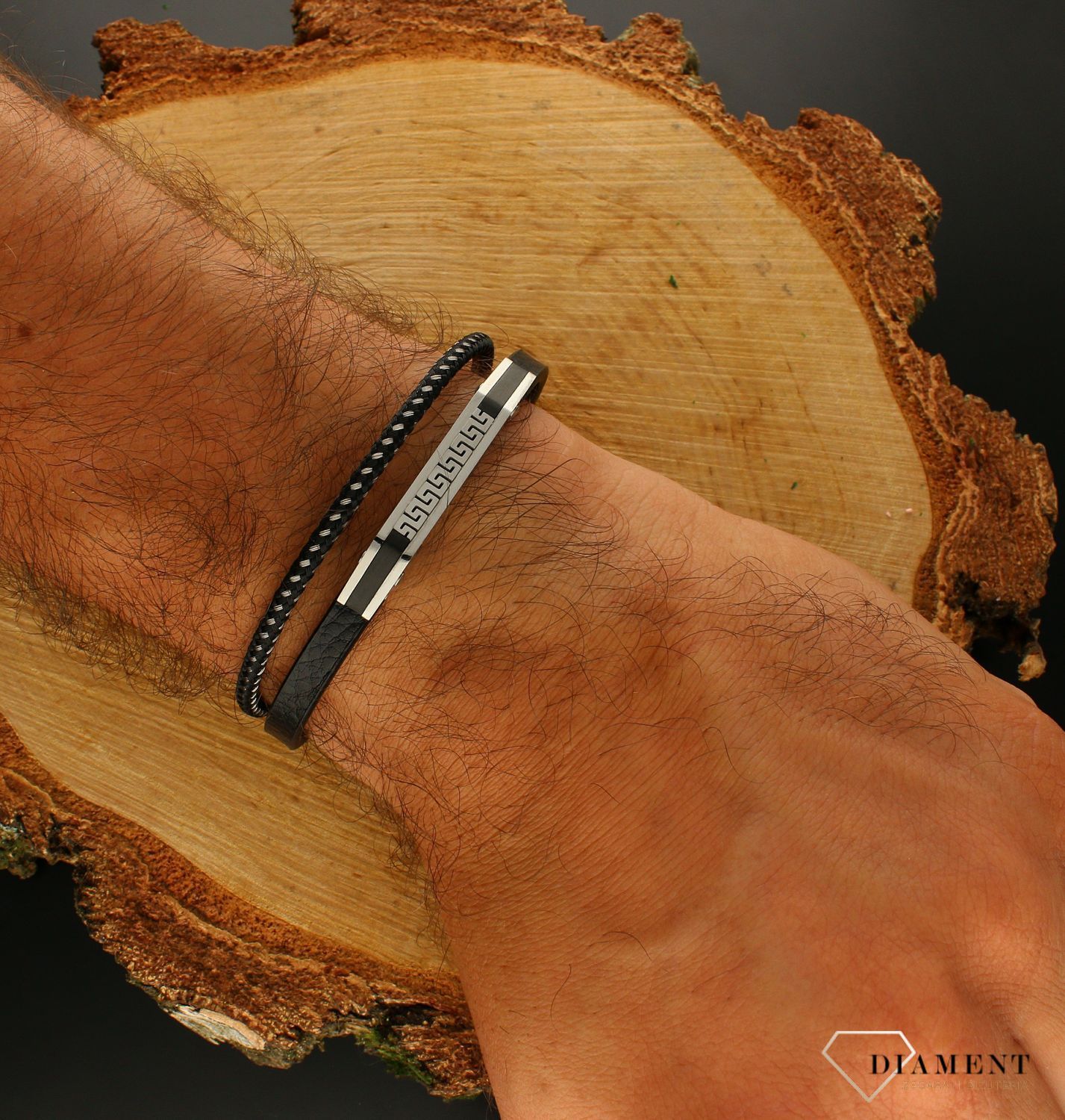 Męska bransoletka Droga grecka DIA-BRA-6577CZ-925.  Bransoletka o modnym charakterze pasująca do każdeg.jpg