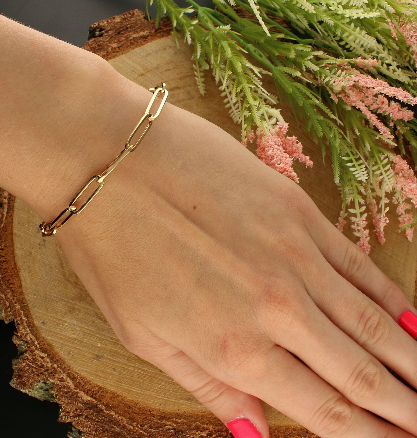 Bransoletka 585 złota duże ogniwka spinaczowe DIA-BRA-7585-585 (1).jpg