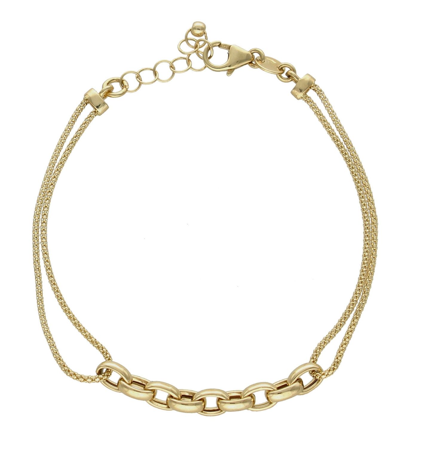 Złota bransoletka 585 'podwójny łańcuszek z owalnymi ogniwkami' DIA-BRA-7591-585 (1).jpg