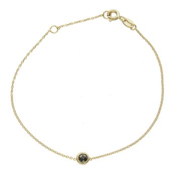 Złota bransoletka próby 585 ozdobiona czarną cyrkonią. Biżuteria zaprojektowana z pasji, z dbałością o każdy detal. Utrzymana w najnowszych trendach złota bransoletka świetnie sprawdzi się eksponowana z sukienkami w stylu boho (1).jpg
