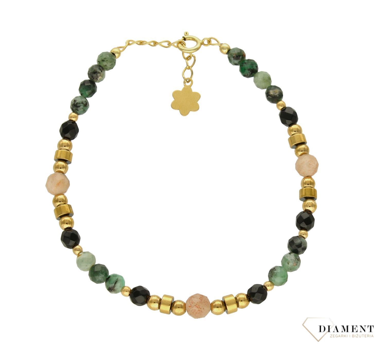 Bransoletka damska kamienie naturalne szmaragd, spinel DIA-BRA-8054-925. damska modna bransoletka. Bransoletka influencerek. Bra.jpg