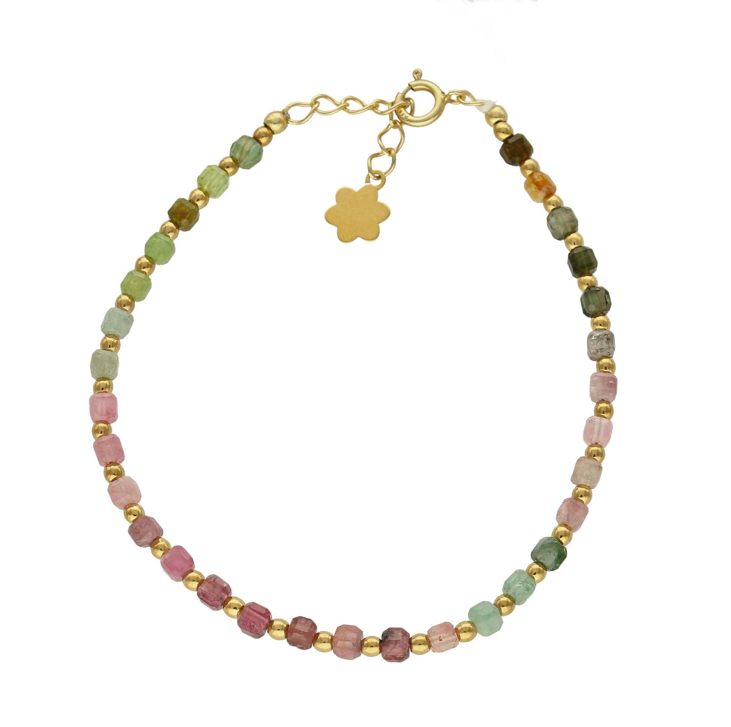 Bransoletka srebrna damska z turmalinem i agatem DIA-BRA-8063-925.  Urocza bransoletka składająca się z drobnych kamieni naturalnych. Zastosowane kamienie w odcieniach zieleni i różu oprócz pięknego wyglądu posiadaj.jpg