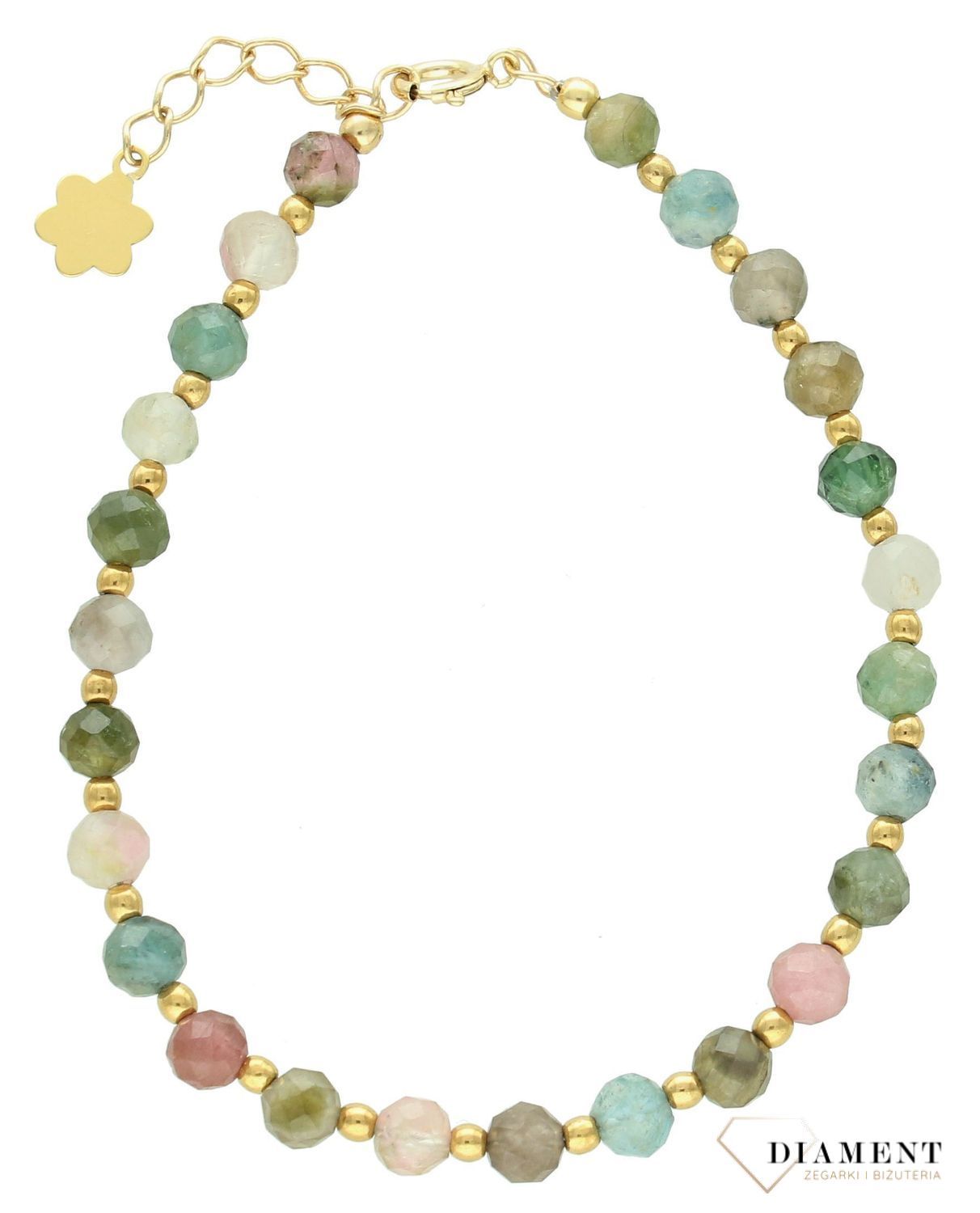 Bransoletka srebrna damska z turmalinem DIA-BRA-8069-925. Urocza bransoletka składająca się z drobnych kamieni naturalnych. Zastosowane kamienie w odcieniach zieleni oprócz pięknego wyglądu posiadają szereg właściwości. Bransoletki z.jpg