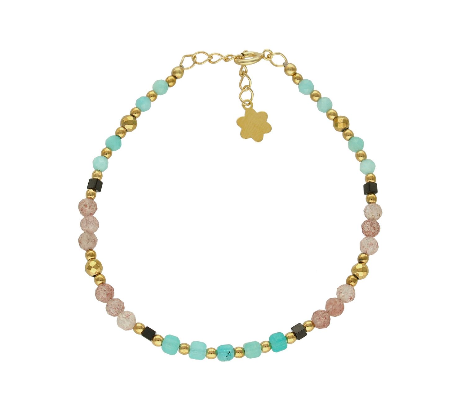 Bransoletka damska kamienie naturalne amazonit, kwarc truskawkowy DIA-BRA-8107-925.Urocza bransoletka składająca się z drobnych kamieni naturalnych. Zastosowane kamienie w odcieniach zieleni i różu oprócz pięknego wyglądu po.jpg