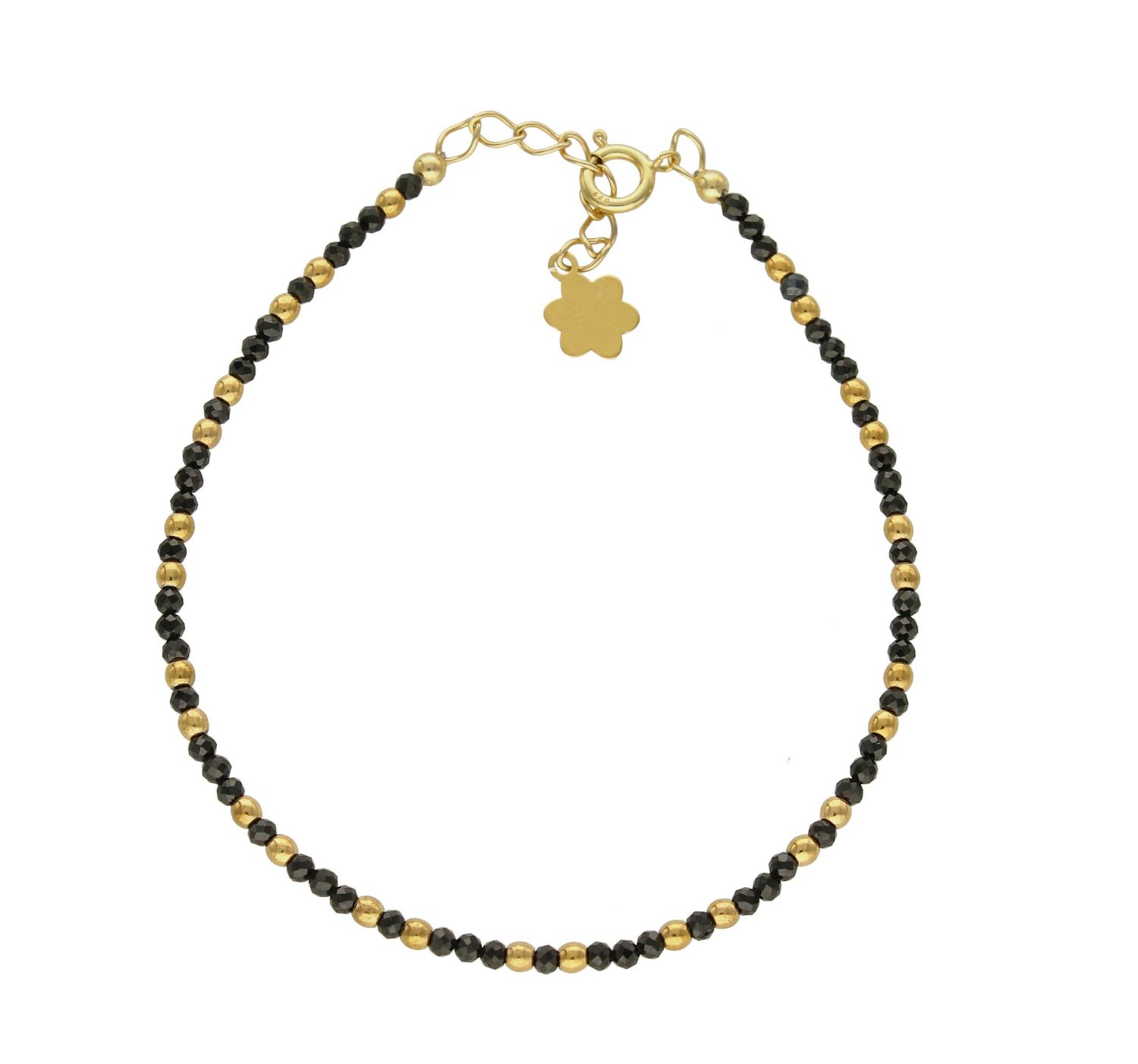 Bransoletka srebrna damska kamień spinel DIA-BRA-8114-925.  Urocza bransoletka składająca się z drobnych kamieni naturalnych. Zastosowane kamieni w kolorze czarnym oprócz pięknego wyglądu posiadają szereg właściwości (1).jpg