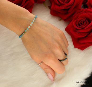 Bransoletka damska kamienie naturalne apatyt, amazonit, chryzokola DIA-BRA-8121-925. damska modna bransoletka. Bransoletka influ (2).jpg