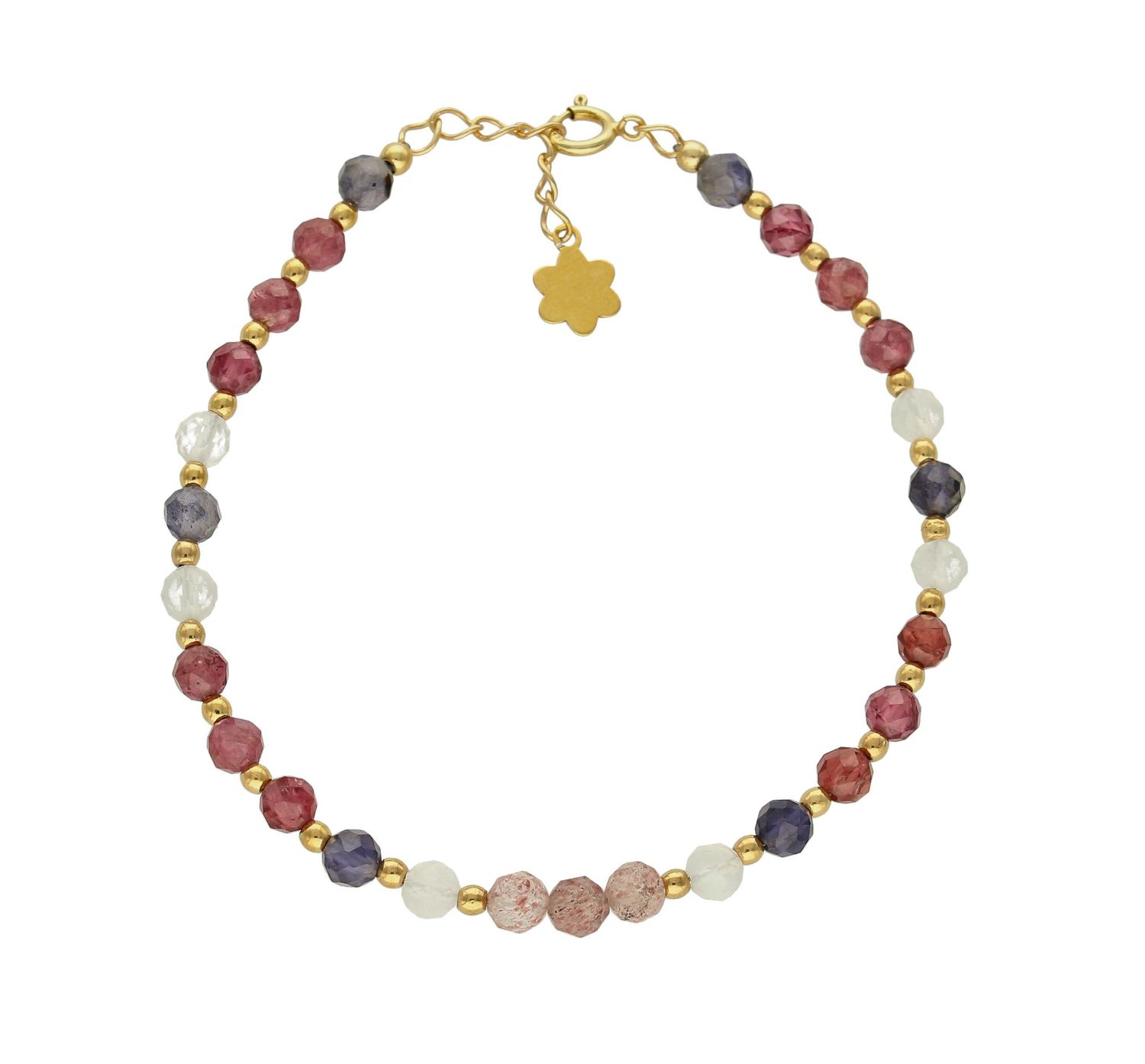 Bransoletka srebrna damska z granatem DIA-BRA-8126-925. . Urocza bransoletka składająca się z drobnych kamieni naturalnych. Zastosowane kamienie w odcieniach ciemnego różu oprócz pięknego wyglądu posiadają szereg właściwości.jpg