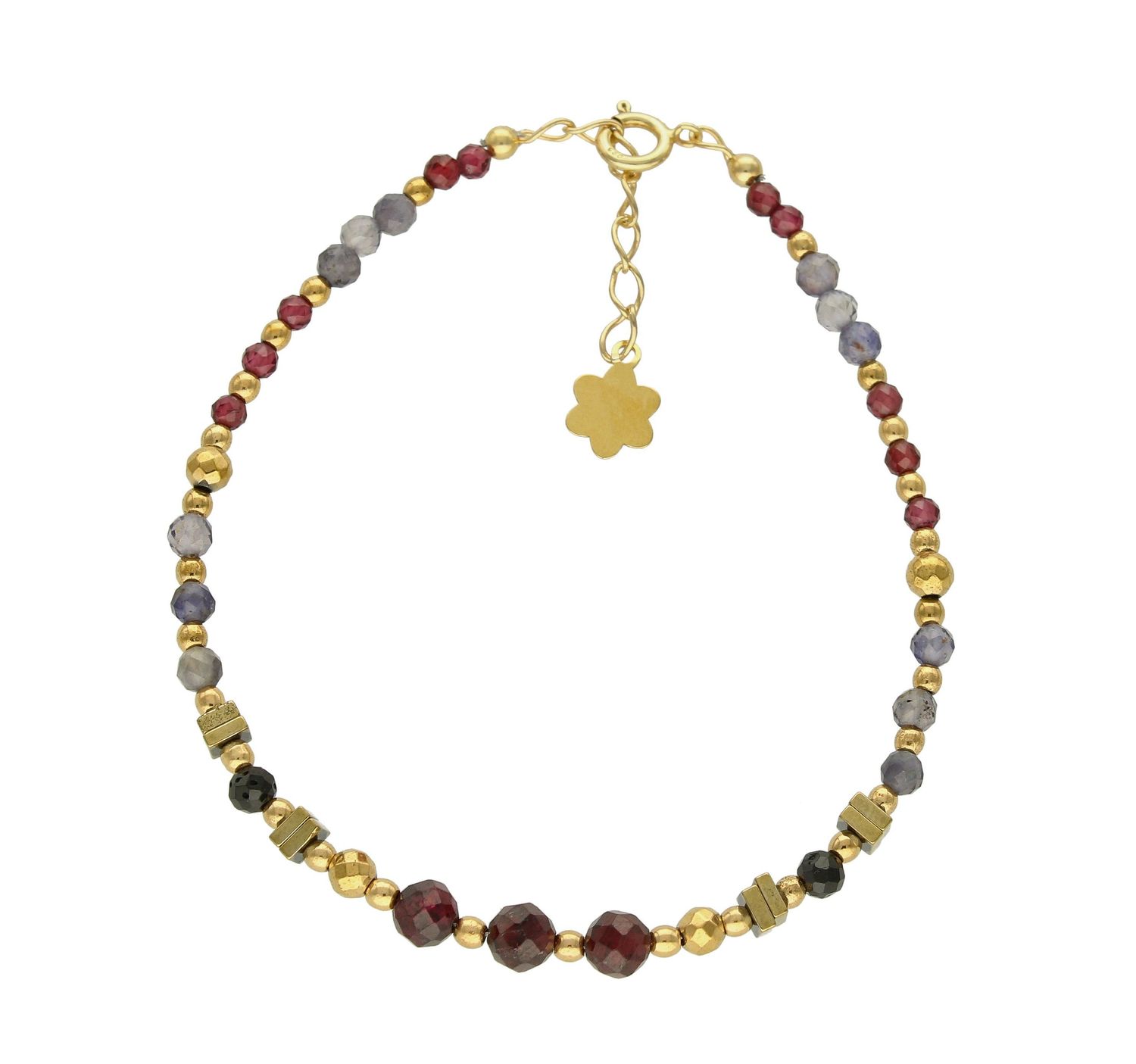 Bransoletka damska kamienie naturalne granat, iolit DIA-BRA-8127-925. damska modna bransoletka. Bransoletka influencerek. Branso.jpg