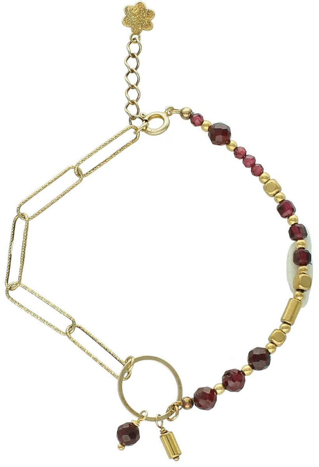 Bransoletka damska z naturalnym granatem i zapięciem ze srebra próby 925. 1.jpg