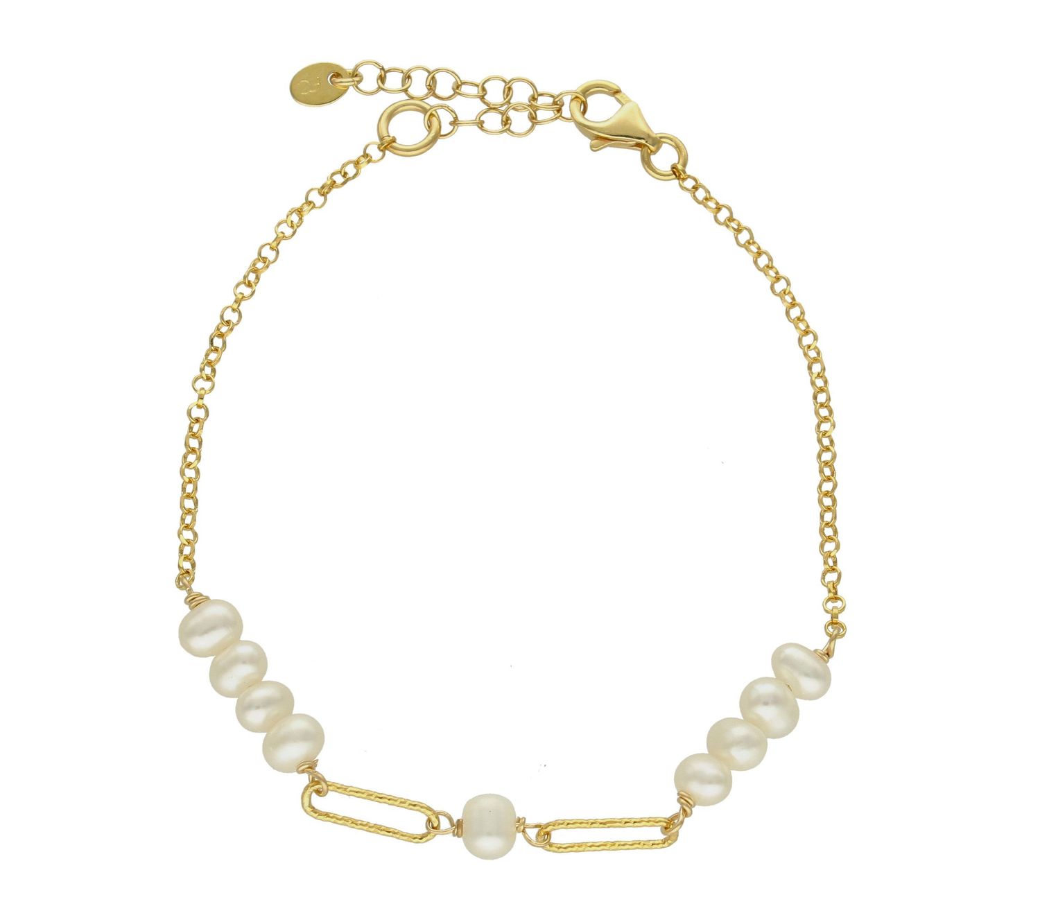 Bransoletka damska pozłacana z perłą DIA-BRA-8155-925. Bransoletka srebrna pokryta złotem z perłą dla każdej kobiety. Biżuteria wykona z najwyższej próby srebra idealny pomysł na prezent. Biżuteria wykonana z najwyższej próby  (1).jpg