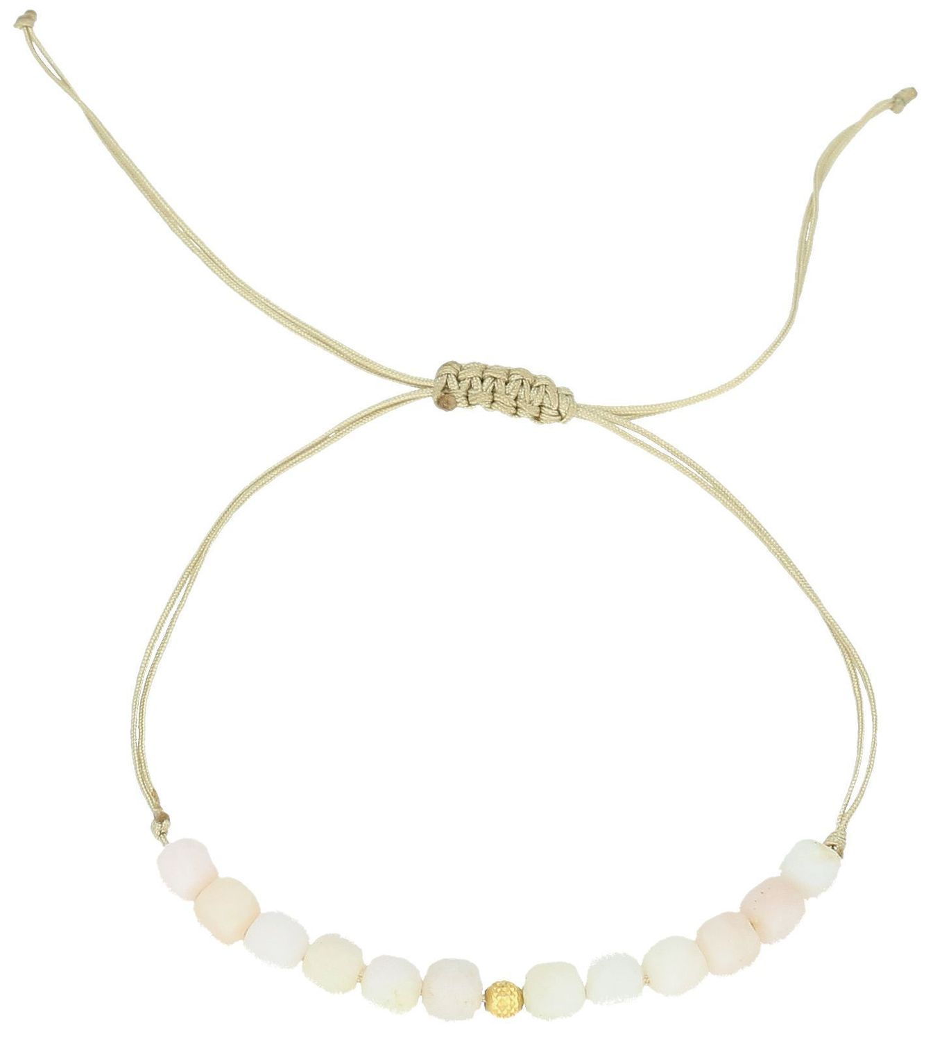 Bransoletka na sznureczku z różowymi opalami i złotą kulką - Pink Opal.jpg