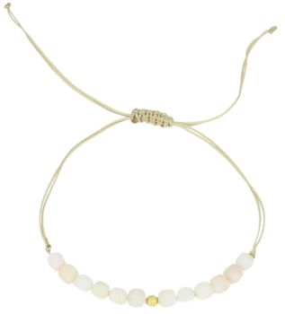 Bransoletka na sznureczku z różowymi opalami i złotą kulką - Pink Opal.jpg